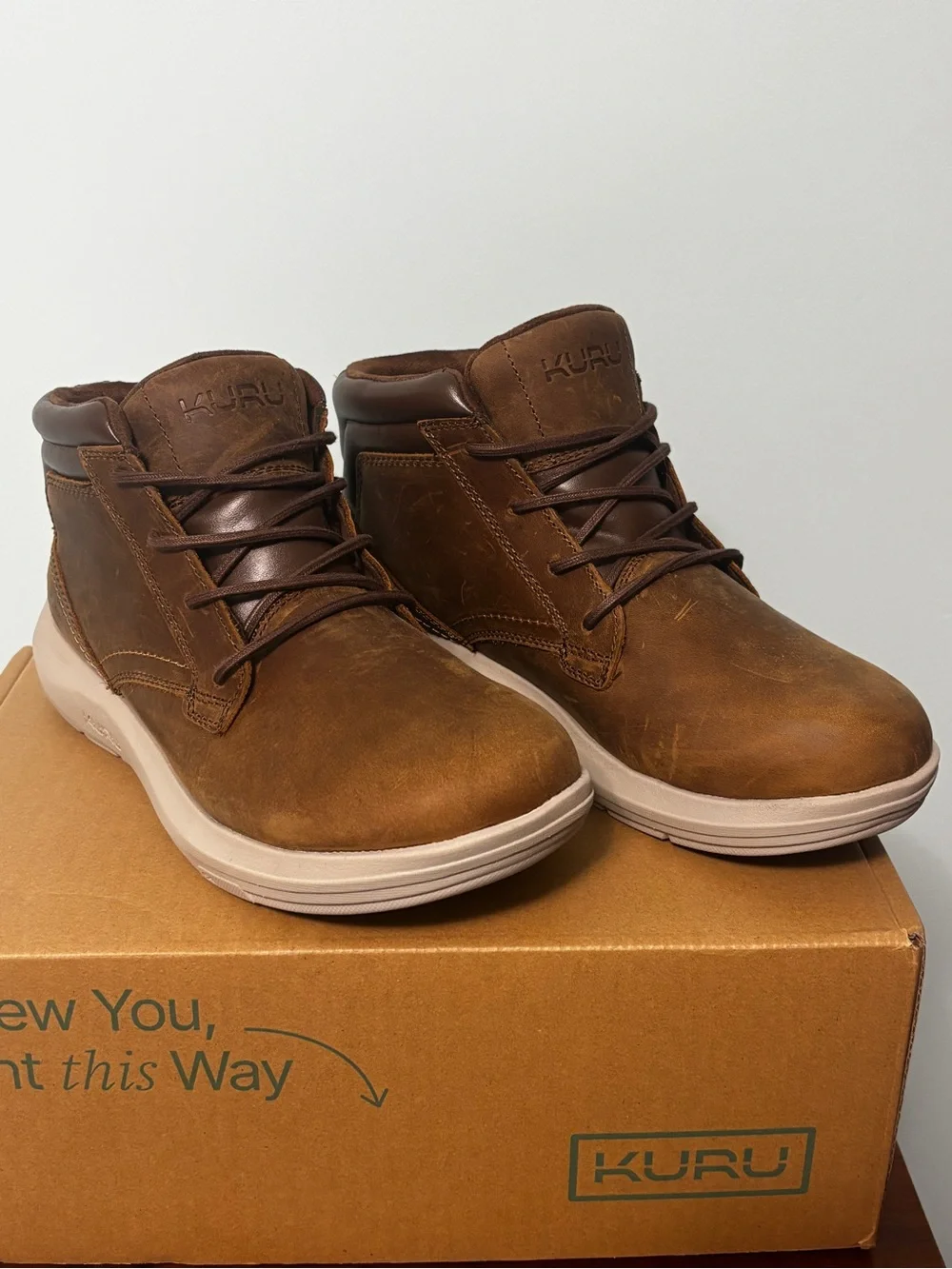 KURU Men's Chestnut Brown Leather Chukka Boots
